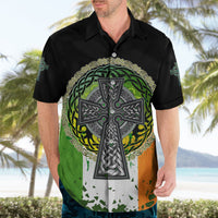 Irish Cross Mix With Shamrock Floral And Flag Hawaiian Shirt - Wonder Print Shop