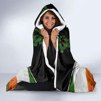 Irish Cross Mix With Shamrock Floral And Flag Hooded Blanket