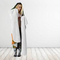 Irish Cross Mix With Shamrock Floral And Flag Hooded Blanket
