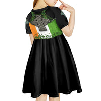 Irish Cross Mix With Shamrock Floral And Flag Kid Short Sleeve Dress - Wonder Print Shop