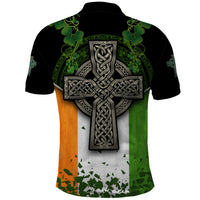 Irish Cross Mix With Shamrock Floral And Flag Polo Shirt - Wonder Print Shop