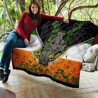 Irish Cross Mix With Shamrock Floral And Flag Quilt - Wonder Print Shop