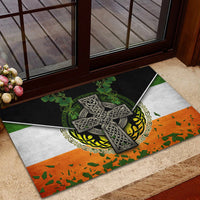Irish Cross Mix With Shamrock Floral And Flag Rubber Doormat - Wonder Print Shop