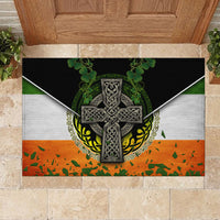 Irish Cross Mix With Shamrock Floral And Flag Rubber Doormat - Wonder Print Shop
