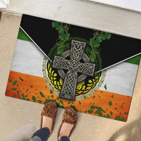 Irish Cross Mix With Shamrock Floral And Flag Rubber Doormat - Wonder Print Shop