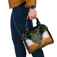 Irish Cross Mix With Shamrock Floral And Flag Shoulder Handbag