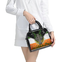 Irish Cross Mix With Shamrock Floral And Flag Shoulder Handbag