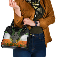 Irish Cross Mix With Shamrock Floral And Flag Shoulder Handbag