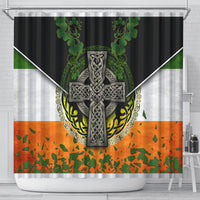 Irish Cross Mix With Shamrock Floral And Flag Shower Curtain