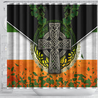 Irish Cross Mix With Shamrock Floral And Flag Shower Curtain