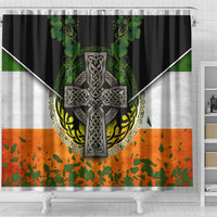 Irish Cross Mix With Shamrock Floral And Flag Shower Curtain