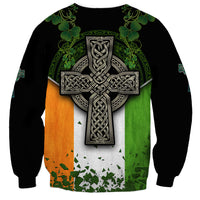 Irish Cross Mix With Shamrock Floral And Flag Sweatshirt - Wonder Print Shop