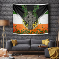 Irish Cross Mix With Shamrock Floral And Flag Tapestry - Wonder Print Shop