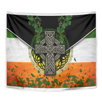Irish Cross Mix With Shamrock Floral And Flag Tapestry - Wonder Print Shop