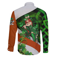 Patrick Day - Irish Cross - Lucky Girl Family Matching Long Sleeve Bodycon Dress and Hawaiian Shirt - Wonder Print Shop