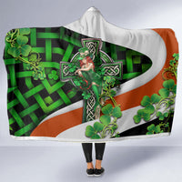 Patrick Day - Irish Cross - Lucky Girl Hooded Blanket
