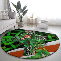 Patrick Day - Irish Cross - Lucky Girl Round Carpet
