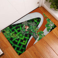 Patrick Day - Irish Cross - Lucky Girl Rubber Doormat - Wonder Print Shop