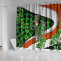 Patrick Day - Irish Cross - Lucky Girl Shower Curtain