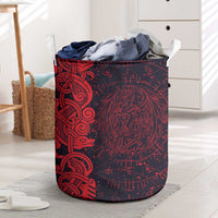 Norse Viking Dragon Laundry Basket Celtic Knotwork and Runic Mythology Art
