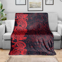 Norse Viking Dragon Blanket Celtic Knotwork and Runic Mythology Art