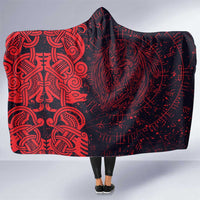Norse Viking Dragon Hooded Blanket Celtic Knotwork and Runic Mythology Art