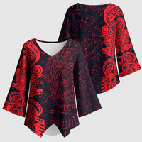 Norse Viking Dragon Kimono Sleeve Blouse Celtic Knotwork and Runic Mythology Art
