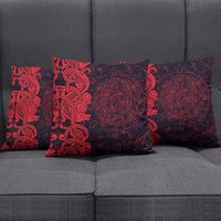 Norse Viking Dragon Pillow Cover Celtic Knotwork and Runic Mythology Art