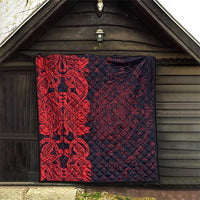 Norse Viking Dragon Quilt Celtic Knotwork and Runic Mythology Art