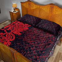 Norse Viking Dragon Quilt Bed Set Celtic Knotwork and Runic Mythology Art