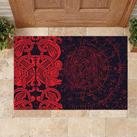 Norse Viking Dragon Rubber Doormat Celtic Knotwork and Runic Mythology Art
