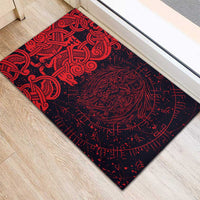 Norse Viking Dragon Rubber Doormat Celtic Knotwork and Runic Mythology Art