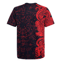 Norse Viking Dragon Rugby Jersey Celtic Knotwork and Runic Mythology Art