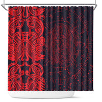Norse Viking Dragon Shower Curtain Celtic Knotwork and Runic Mythology Art
