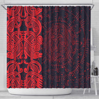 Norse Viking Dragon Shower Curtain Celtic Knotwork and Runic Mythology Art