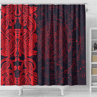 Norse Viking Dragon Shower Curtain Celtic Knotwork and Runic Mythology Art