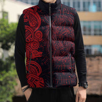 Norse Viking Dragon Sleeveless Puffer Jacket Celtic Knotwork and Runic Mythology Art