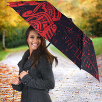 Norse Viking Dragon Umbrella Celtic Knotwork and Runic Mythology Art