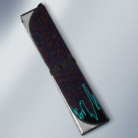 Viking Warrior Helm Auto Sun Shade Neon Tribal Linework and Runic Pattern Art