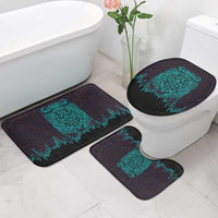 Viking Warrior Helm Bathroom Set Neon Tribal Linework and Runic Pattern Art