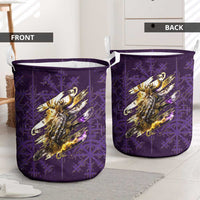 Odin Allfather Viking Laundry Basket Epic Norse Mythology Illustration with Runic Circle Art