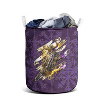 Odin Allfather Viking Laundry Basket Epic Norse Mythology Illustration with Runic Circle Art