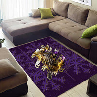 Odin Allfather Viking Area Rug Epic Norse Mythology Illustration with Runic Circle Art