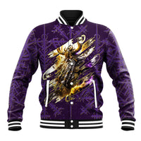 Odin Allfather Viking Baseball Jacket Epic Norse Mythology Illustration with Runic Circle Art