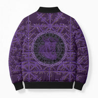 Odin Allfather Viking Bomber Puffer Jacket Epic Norse Mythology Illustration with Runic Circle Art