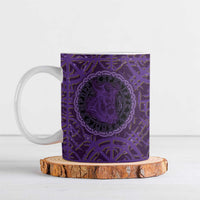 Odin Allfather Viking Ceramic Mug Epic Norse Mythology Illustration with Runic Circle Art
