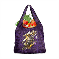 Odin Allfather Viking Grocery Bag Epic Norse Mythology Illustration with Runic Circle Art