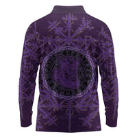 Odin Allfather Viking Long Sleeve Polo Shirt Epic Norse Mythology Illustration with Runic Circle Art