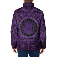 Odin Allfather Viking Padded Jacket Epic Norse Mythology Illustration with Runic Circle Art