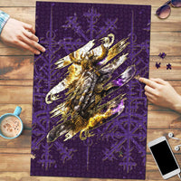 Odin Allfather Viking Puzzle Epic Norse Mythology Illustration with Runic Circle Art